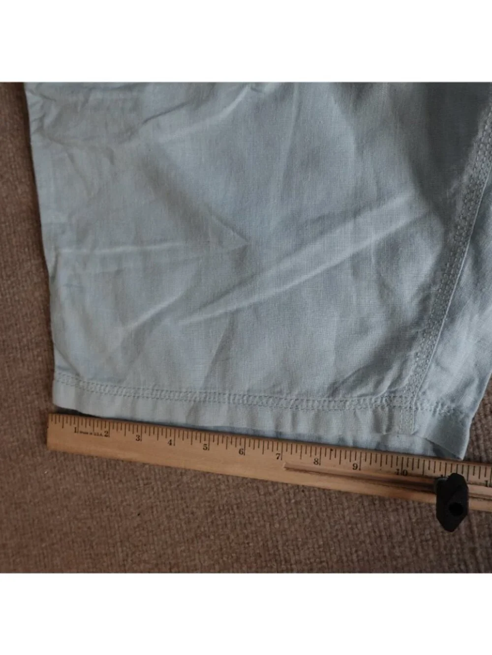 Onia Mens Shorts 38 Blue Solid 100% Linen Zip Fly 9.5
